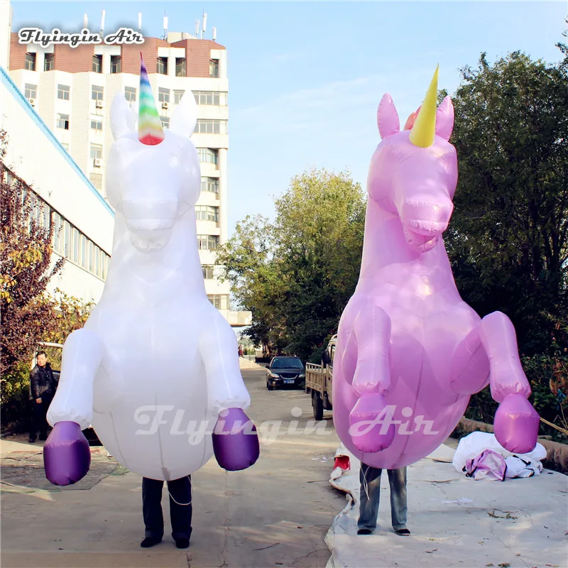 

Customized 3m Height Wearable Walking Noble Inflatable Unicorn Costume for Party and Holiday Parade