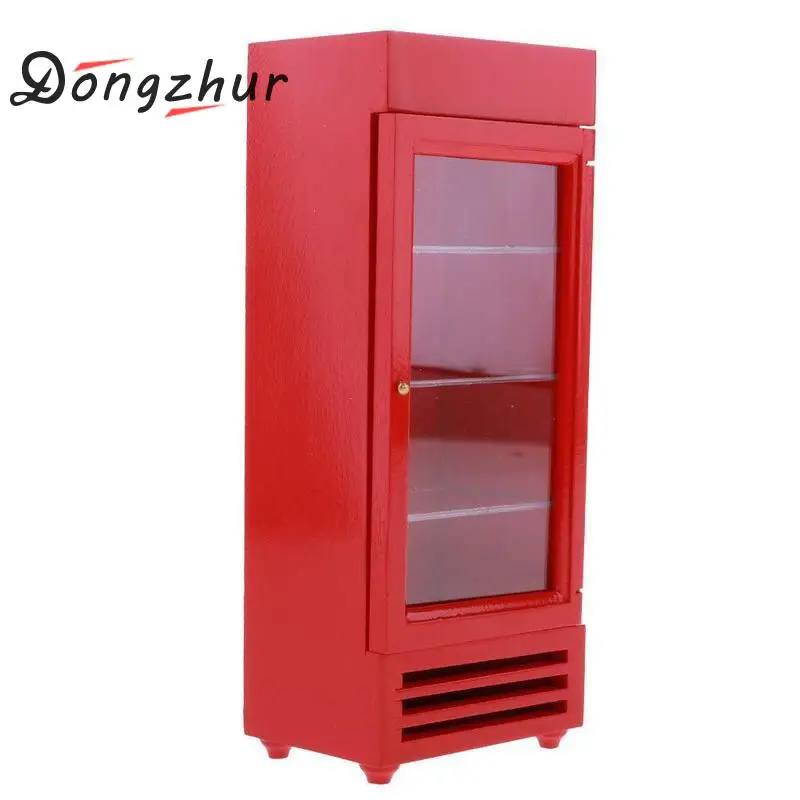

1:6 Doll House Mini Fridge Model Dollhouse Furniture Mini Wooden Vertical Refrigerator Models 3 Colors Diy Dollhouse Accessories