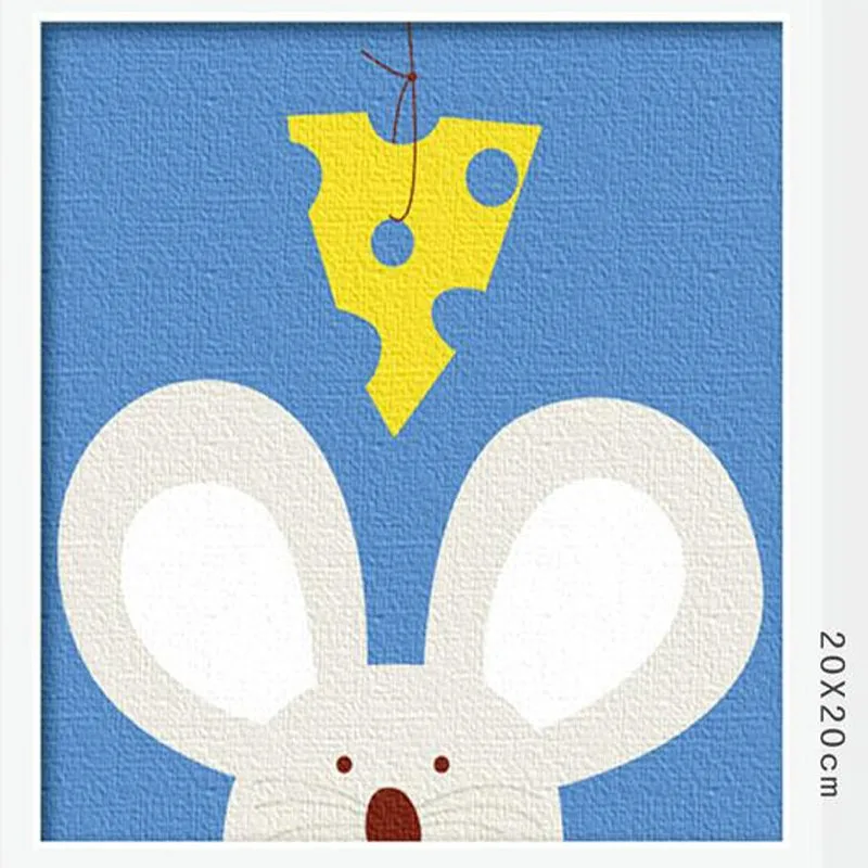 child 20x20cm mouse oil painting