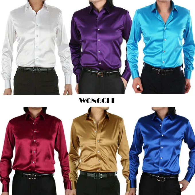 camisa social masculina seda