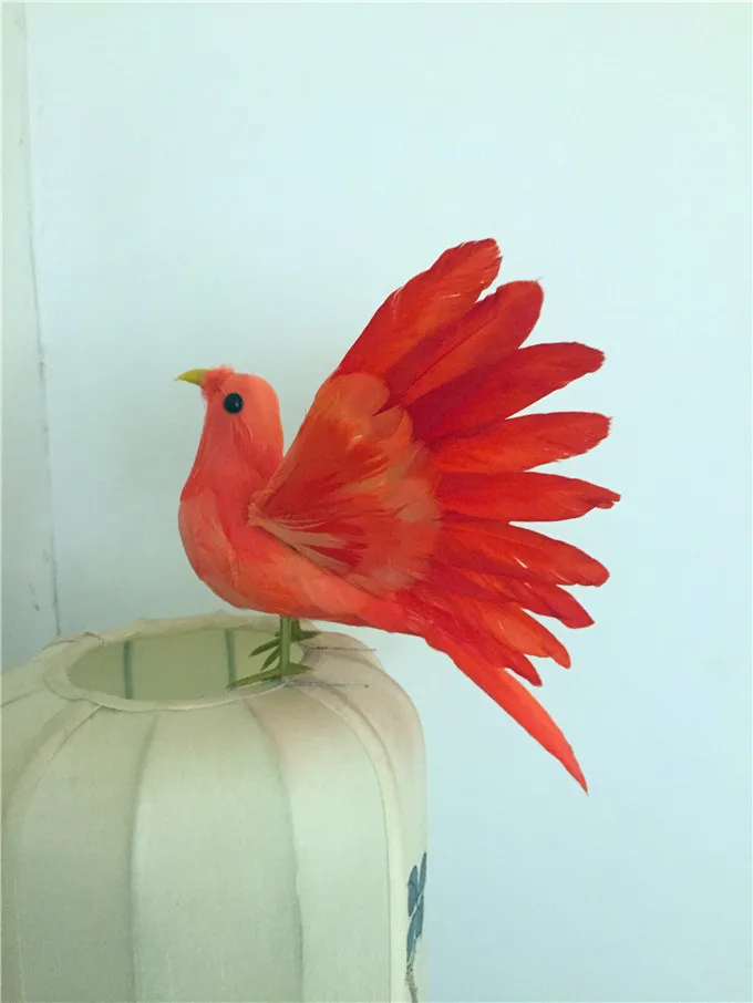 new simulation red bird model plastic &amp furs wings dolls gift about 20cm 0674 | Игрушки и хобби