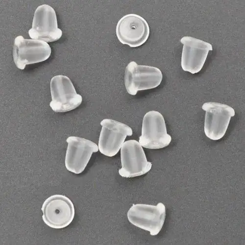 

500Pcs Soft Clear Rubber Earring Back Stoppers Earnuts Jewelry Findings