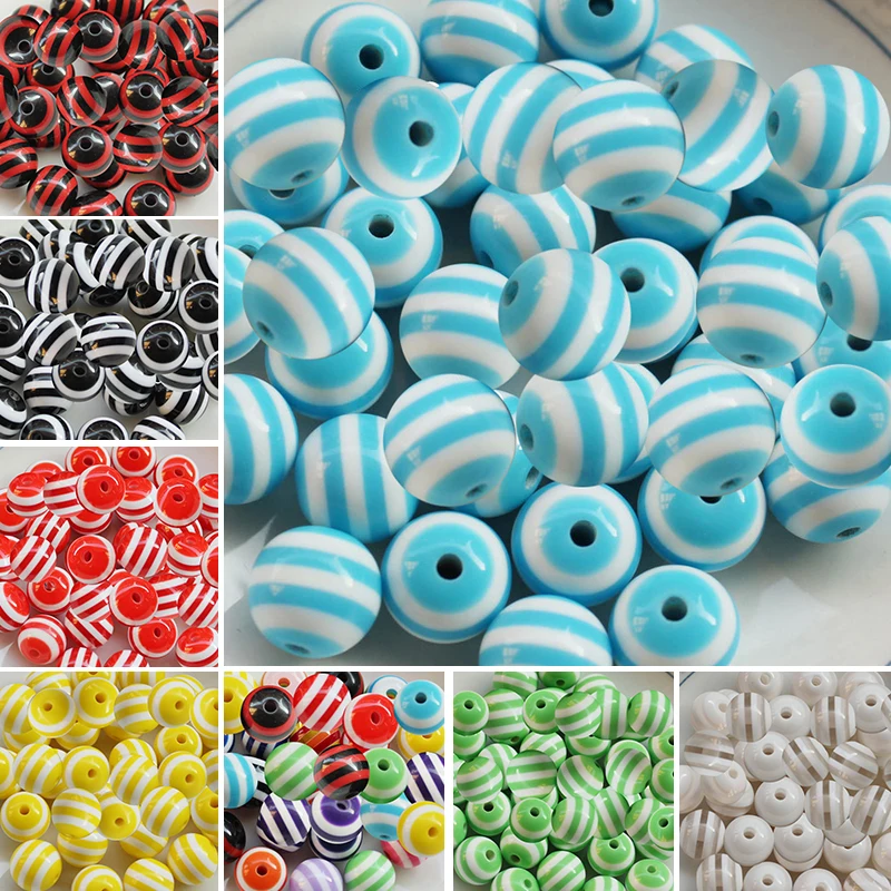 

9 Colors Pick 8MM Acrylic Round Shape Stripe Beads For Jewelry Making Whole Sale Lots Free Shipping 100 pieces