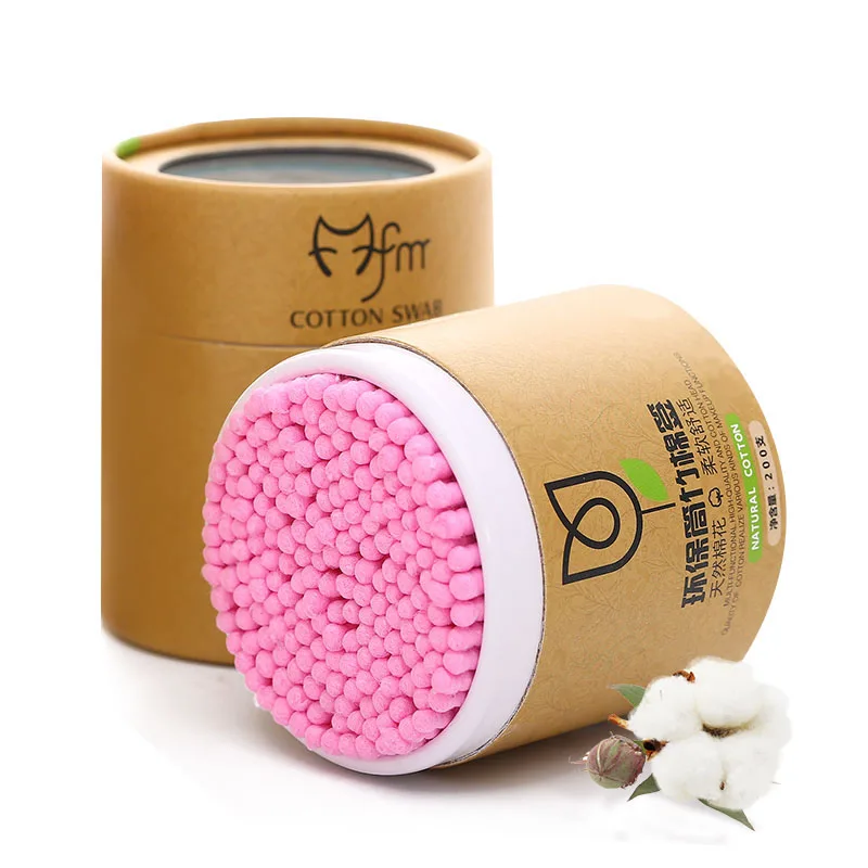 “ Varas de Madeira Algodão Cotonete Microbrush Pampons Cotonete