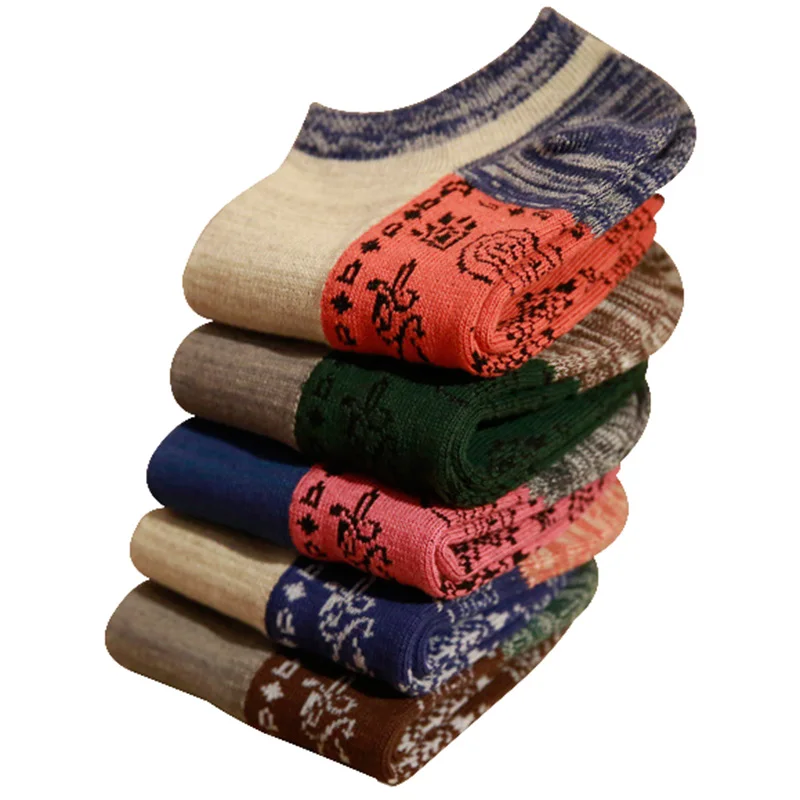 

Hot sale Autumn Winter Men 's cotton socks Retro Ankle sock Meias Men National Wind Fashion Thick Lines Casual Warm Men's socks