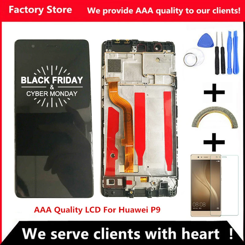 

5.2 Inch AAA Quality LCD +Frame For HUAWEI P9 Lcd Display Screen For HUAWEI P9 EVA-L09 EVA-L19 Digiziter Assembly