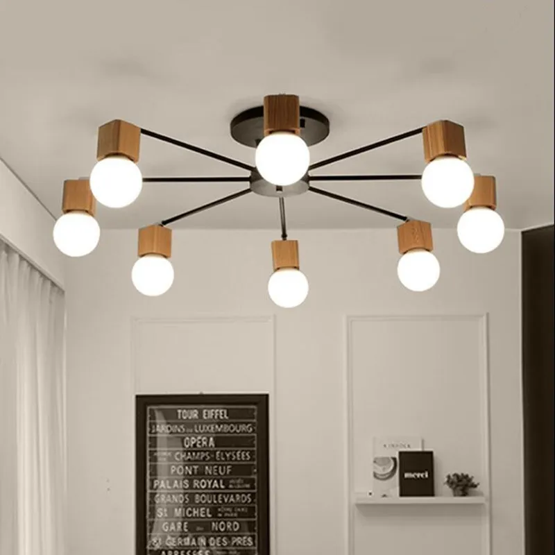 Fashion Modern Lamps Led Ceiling Lights Indoor Lighting Wood Lamp