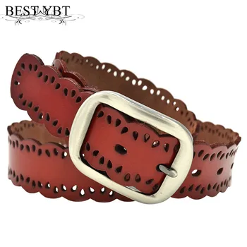 

Best YBT Women fashion belt 2018 New high quality Alloy pin buckle hollow Women belt casual All-match Women retro belt
