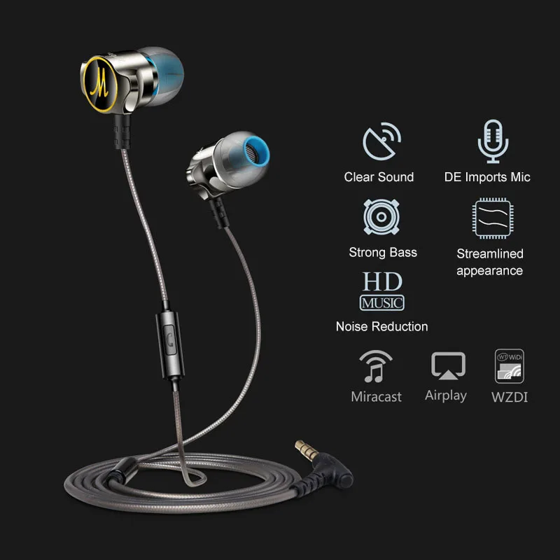 Новые наушники DM7 auriculares fone de ouvido специальное издание позолоченный корпус