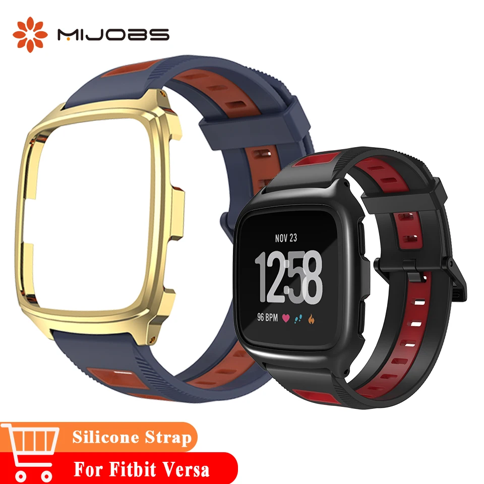 

Mijobs Silicone Wrist Strap for Fitbit Versa Lite Band Smart Watch for Fitbit Versa Case Protect Bracelet Accessories Wristbands