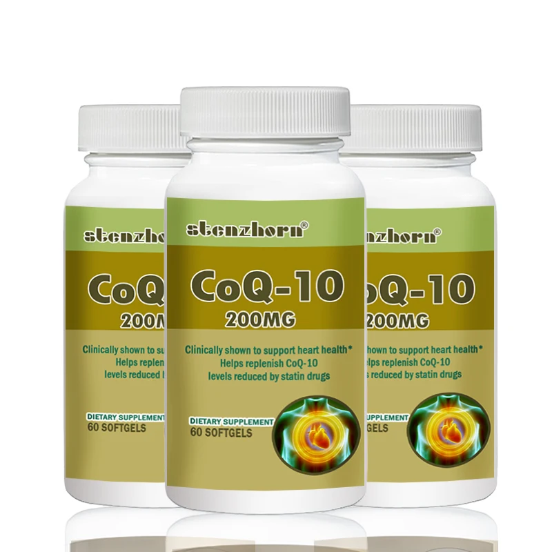 

big deal Free shipping 3 Bottles Heart Health Q10 200mg 60pcs Total 180PCS Antioxidant Support Cellular Energy Production