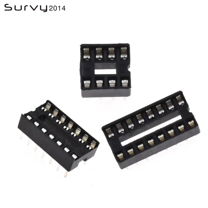 20Pcs Pitch 2.54MM Dip Round Hole 8Pin Socket Adaptor New Ic mr