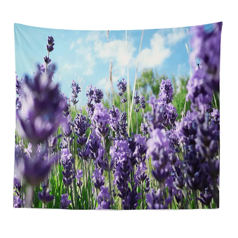 Romantic Lavender Design Print Tapestry 1pcs Soft Livingroom Wall Hanging Tapestry Bedroom Carpet Home Decor Tapestry Yoga Mat