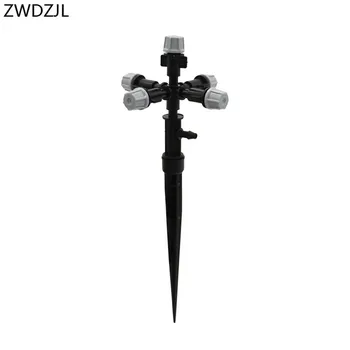 

Drip irrigation cross water nozzle gray Adjustable Atomizing sprinkler nozzle holder Drippers mist Sprinkler For 4/7 hose 10pcs