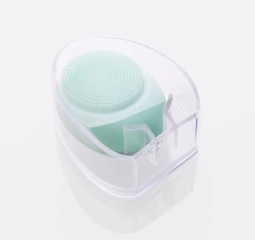 Зеленая силиконовая мини-электрическая Массажная щетка для лица, милая стиральная машина, водонепроницаемые моющие очищающие инструменты, очищающее средство для лица