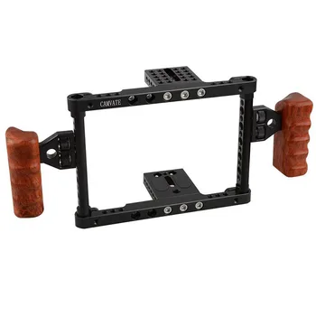 

DSLR Video Camera Cage Stabilizer Wooden Grip Handle Photo Studio Accessories Universal For canon nikon panasonnic C1344
