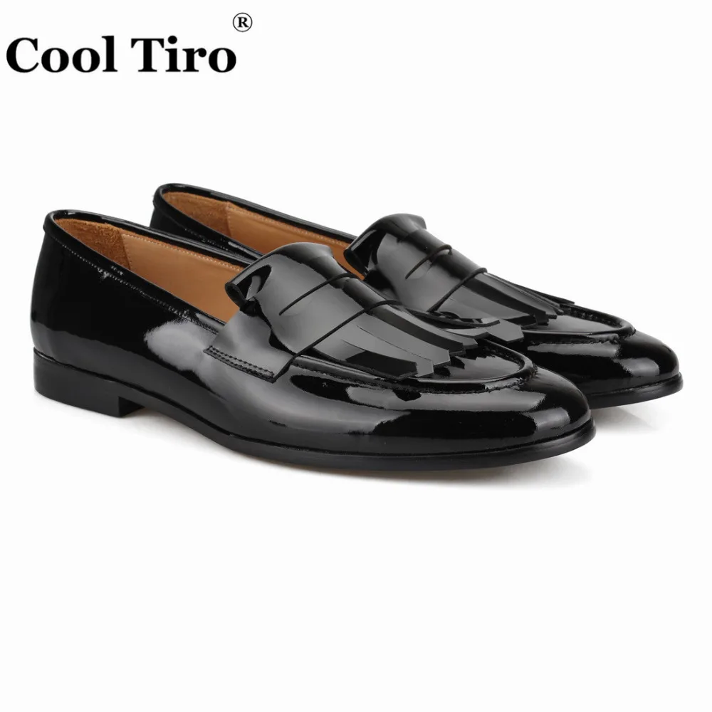 Black patent leather Loafers Men Moccasins (2)