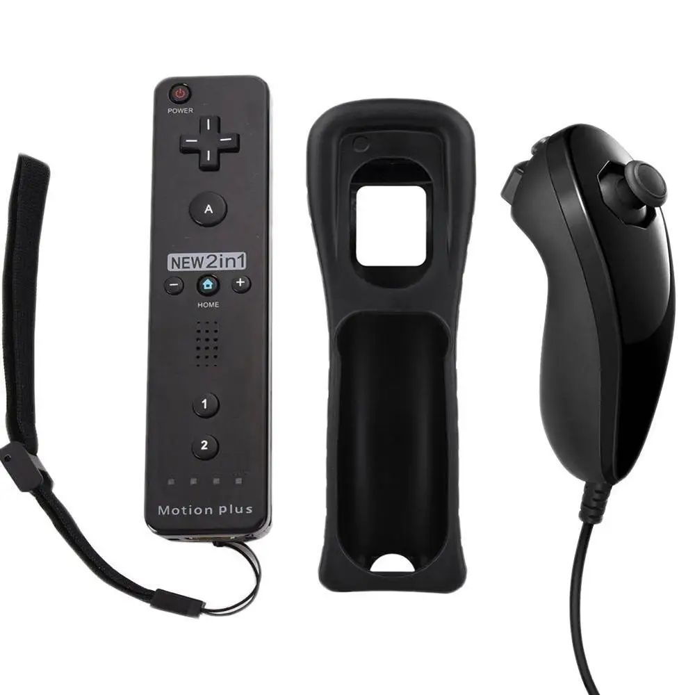 2 в 1 для nintendo wii Встроенный Motion Plus беспроводной пульт дистанционного управления Nunchuck Геймпад Джойстик видео игровые аксессуары - Цвет: Option1