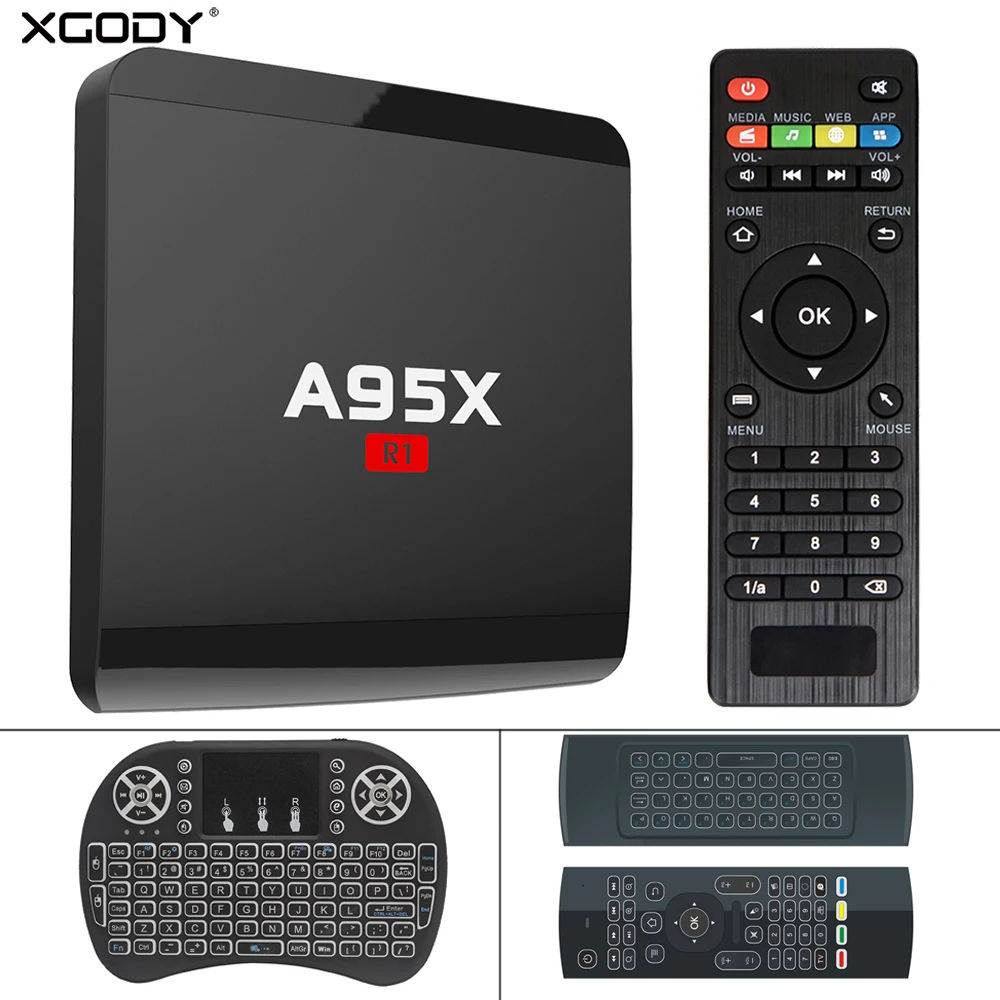 XGODY A95X R1 Smart tv Box Android 7 1 2 Гб 16 четырехъядерный процессор Amlogic S905W Youtobe 3D медиаплеер 4G
