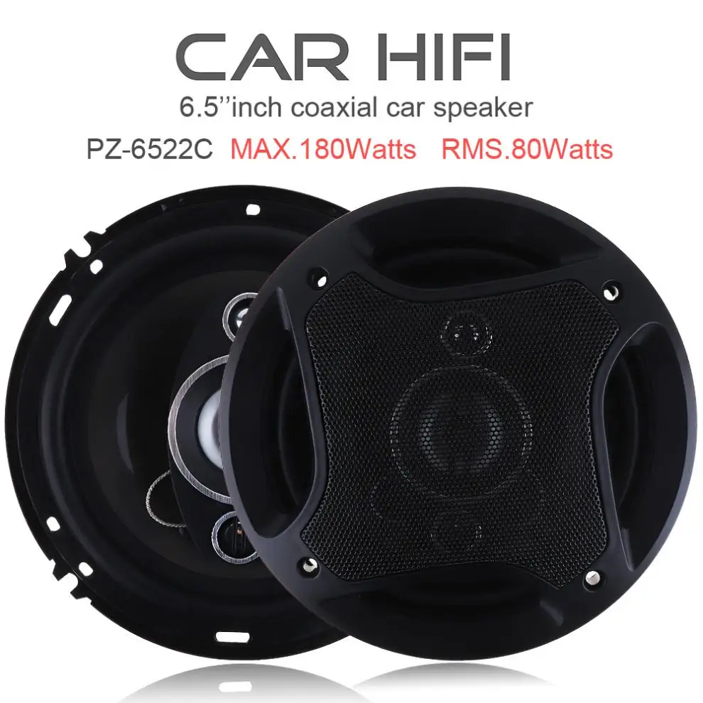 2pcs 6.5 Inch 180W 3 Way Auto Car Coaxial Hifi Speaker Horn Audio Music Stereo Full Range Frequency Non-destructive Installation |