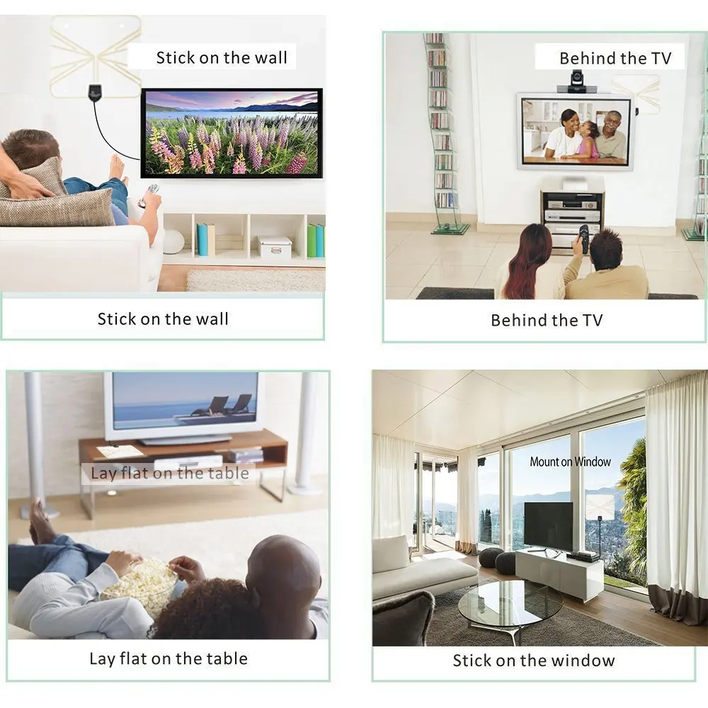 HDTV Antena Interna Amplificada de Longo Alcance de 50 Milhas HD Digital TV  Antena Sinal De Reforço Versão Atualizada para Geniatech MyGica TV|hdtv  antenna indoor|hdtv antennadigital tv antenna - AliExpress