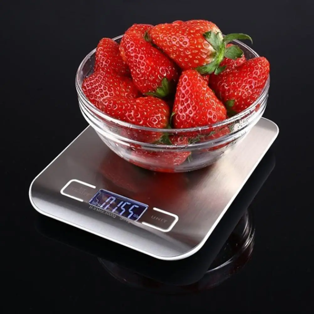 

HobbyLane Stainless Steel Kitchen Scale Digital 5 kg Electronic Food Weighing Scale Measuring Gram Accurate Cooking Tool