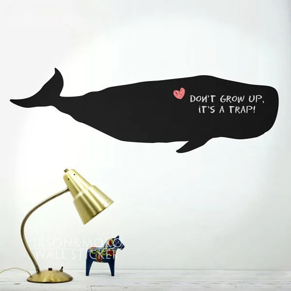 

Chalkboard Decal Wallpaper Whale Wall Sticker Kids Chalkboard Wall Decal Home Decoration Wallpaper 20cmX60cm Free Shipping