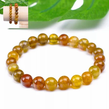 

8-10mm Natural Stone Bracelet Dragon Agate Vintage Charm Bangles Couple Bracelet Men charm bracelet women Pulseras mujer Jewelry