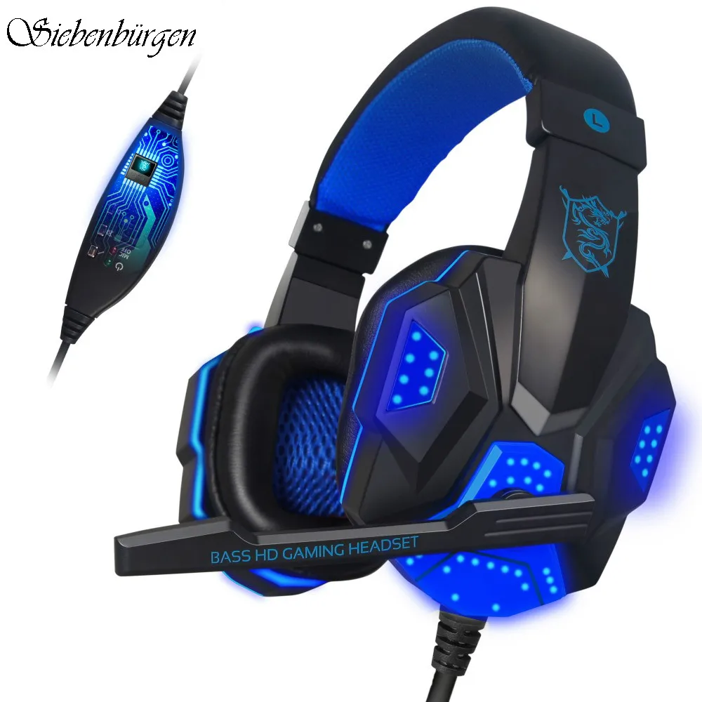PC780 Deep Bass Gaming Headset Headphone With Mic For Computer Luminous Headphones Headset for PC Gamer Ecouteur Headband