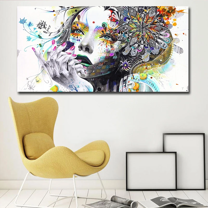 

70x140cm big size Scandinavian poster printing,modern home decoration wall art,dropshipping beautiful flower girl painting art