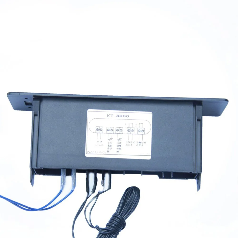 KT-8000 двойной контроллер температуры Термостат Датчик температуры Морозильник Термометр Холодильный Цифровой дисплей Панель