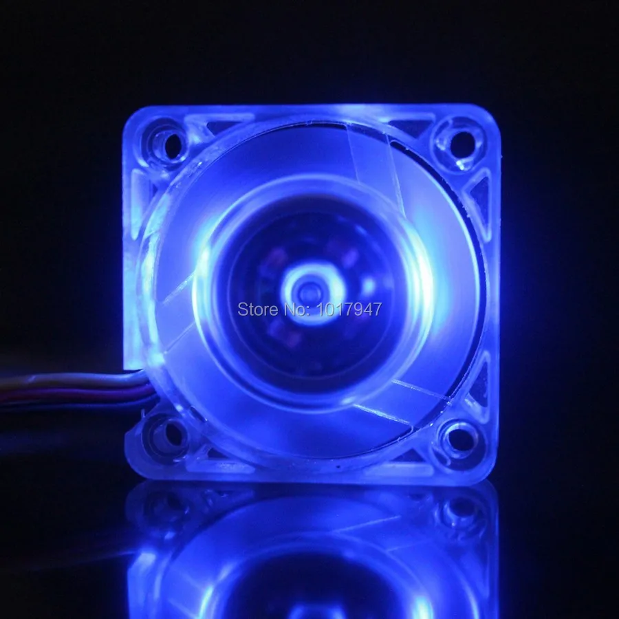 

50 Pieces Lot Gdstime Transparent Case Blue LED Brushless Cooler Heatsink Fan 40mm 40*40x10mm 4010S