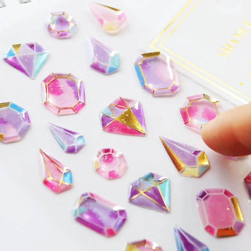 

1 Sheet DIY 3D Shining Diamond Stickers Beautiful Jewelry Sticker Stationery for Children on Scrapbook Phone Case Laptop Gifts