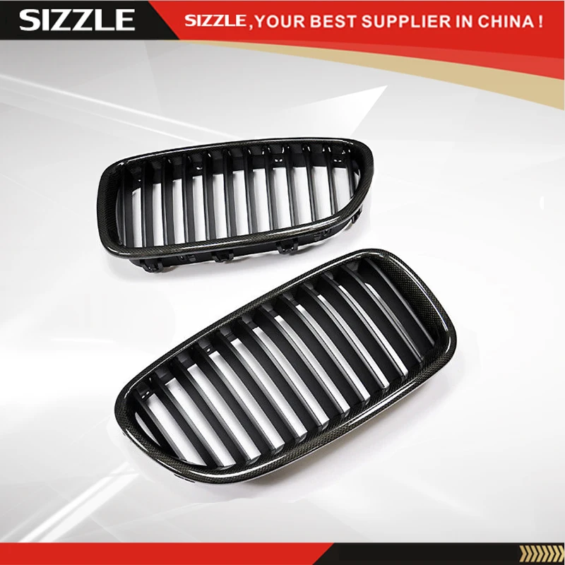 cheap Carbon Fiber Single Slats Front Grille Gloss Black for BMW M amp; 5 Series F10 amp; F10 M5 2010 2016