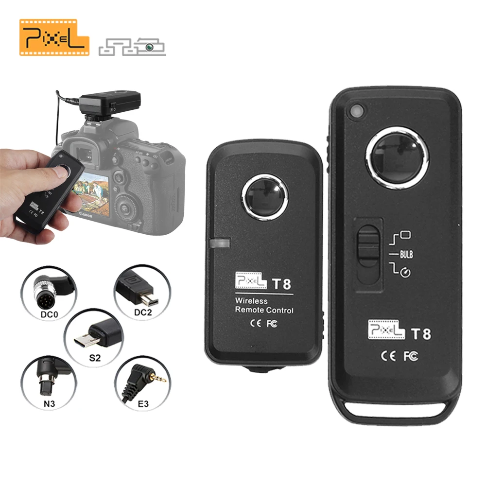 

Pixel T8 For Canon Nikon D3100 Sony Camera Wireless Timer Remote Shutter Release Control Cable VS TW-283 RW-221 Shoot Shutter