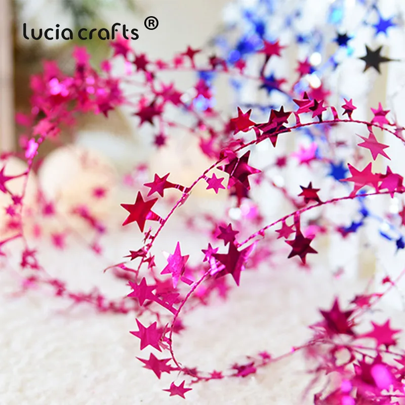 Lucia crafts 7,5 м/рулон подвесная Рождественская елка пентаграмма железная проволока гирлянда домашнее рождественское украшение H0358