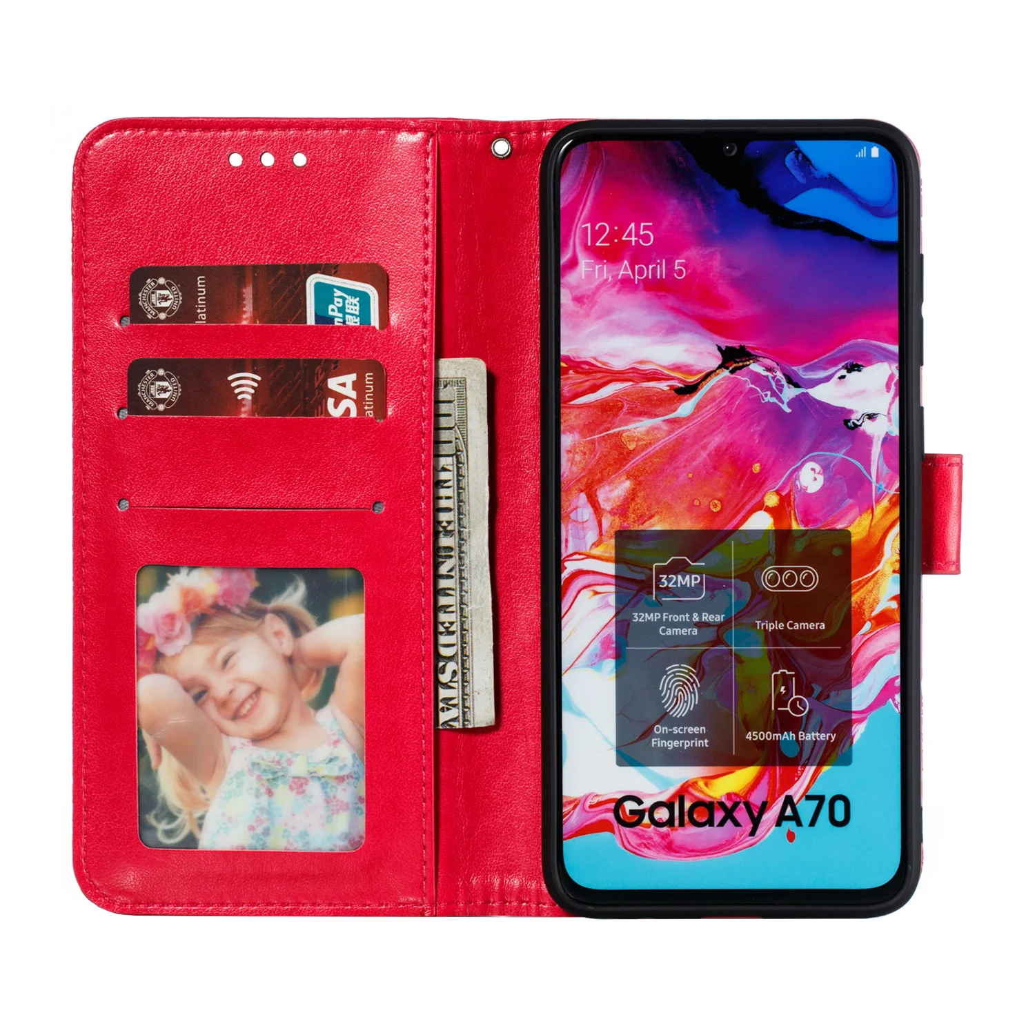 Цветной кожаный чехол-бумажник чехол для samsung Galaxy A10 A20 A30 A40 A50 A60 A70 J4 J6 A6 A8 S9 S10 плюс A7 A9 2018 A20E S10e