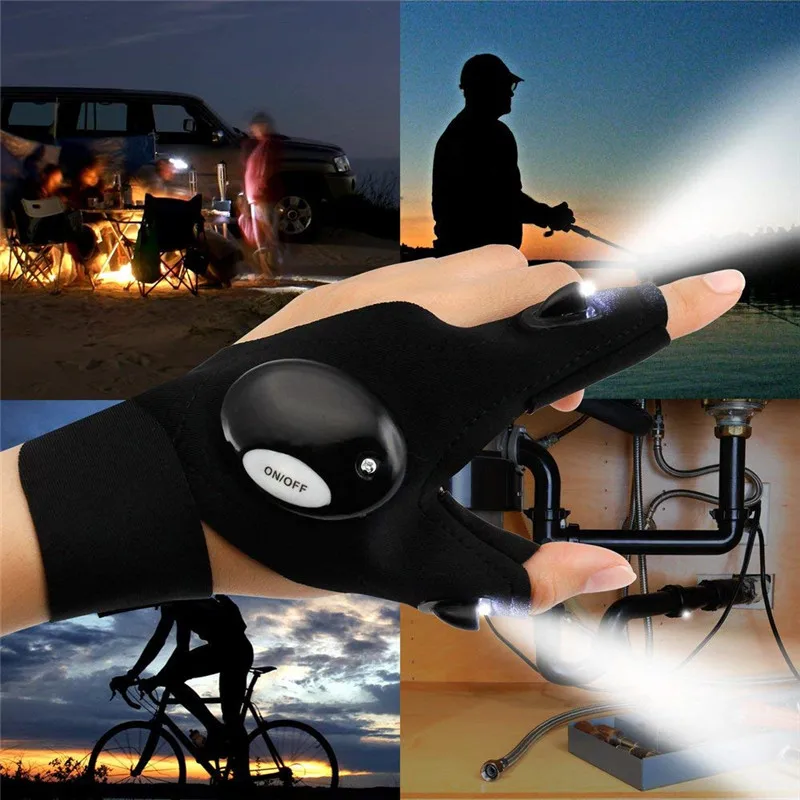 

Night Waterproof Motorcycle gloves LED motocross gloves Outdoor Fishing Glove Accessories Motorcycle High bright Rescue Tools