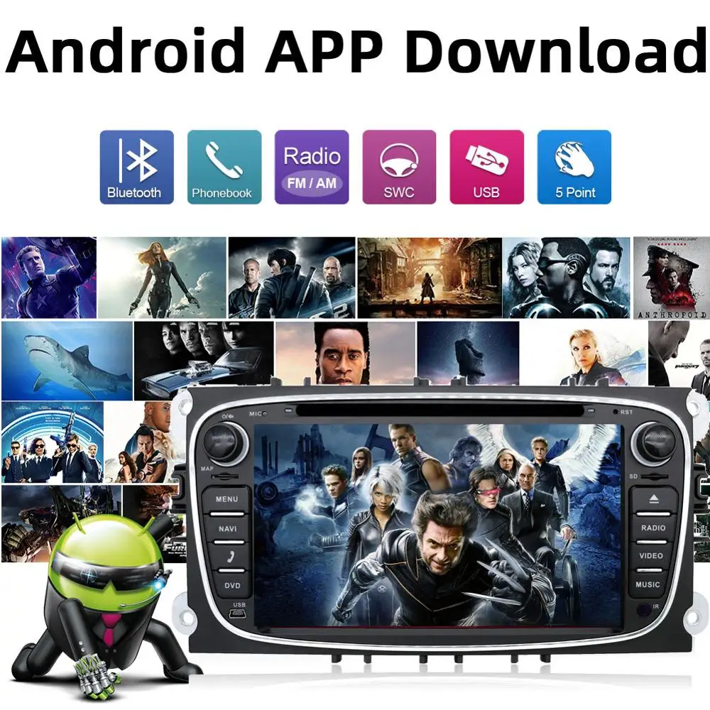 Bosion Car Multimedia Player Android 9.0 GPS 2Din Car DVD Player For Ford/Focus/S-MAX/Mondeo/C-MAX/