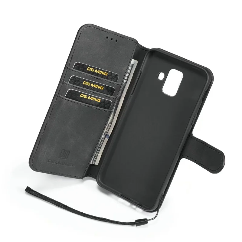 Роскошный кожаный флип-чехол для Samsung Galax A 6 7 8 9 2018/Plus Funda Etui Защитный Браслет