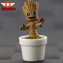 Tree Man Potted Guardians Of The Galaxy Action Figure Model Blocks Q Edition Car Decoration Toys