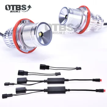 

OTBS 1 Set 6500K White Angel Eye Led MARKER CREE Chip LED Halo silver 10W For BMW E39 E53 E60 E61 E63 E64 E65 E66 X5