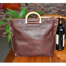 Autumn vegetable tanned leather retro leather handbags oil wax head layer simple portable Messenger bag