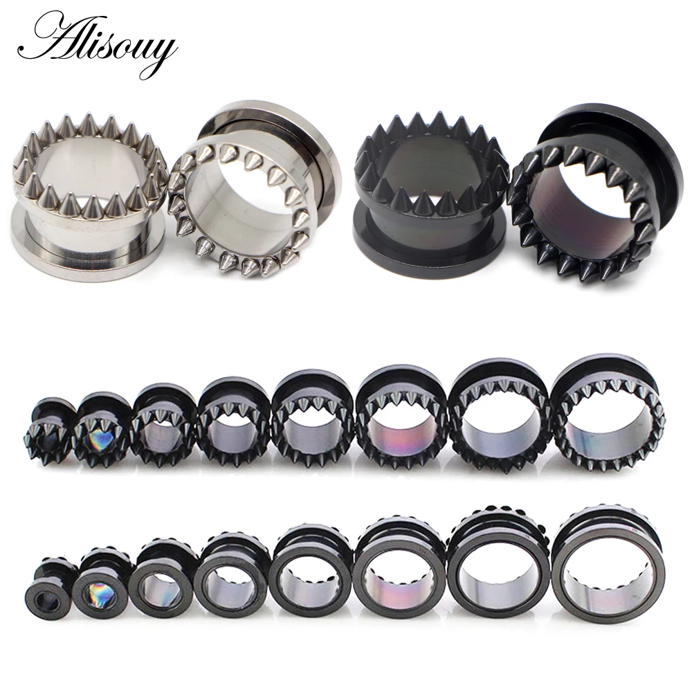 316L Stainless Steel Ear Plugs and Tunnels Ear Piercings Earlets Screwed Earring Expander Gauges Body Jewelry Piercings 1pc piercing jewelry