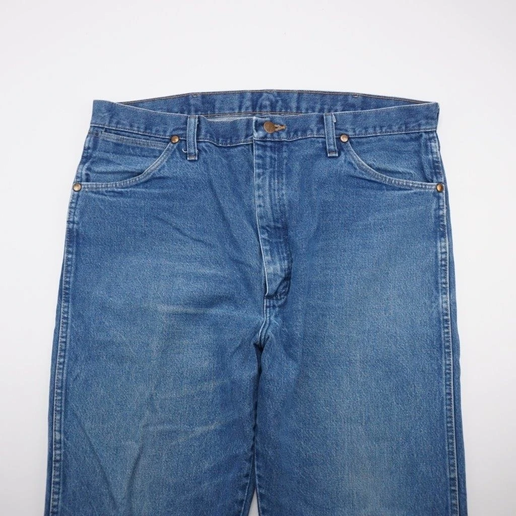WRANGLER 13MWZ Original Cowboy Cut Jeans Medium Wash Denim Mens 38x36