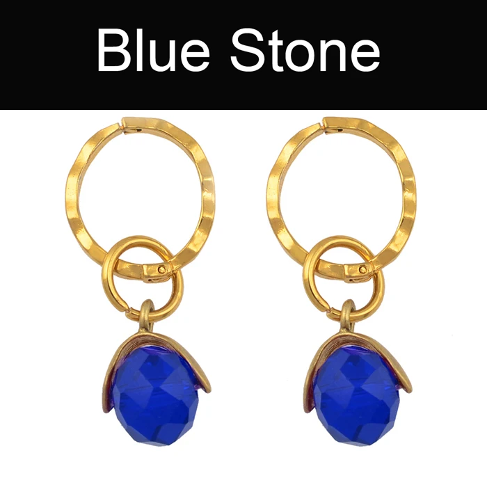 Anniyo маленькие каменные серьги для девочек и женщин с весенним кольцом золотого цвета мини-серьга Marshall Micronesia Ювелирные изделия Подарки#138806 - Окраска металла: Blue Stone