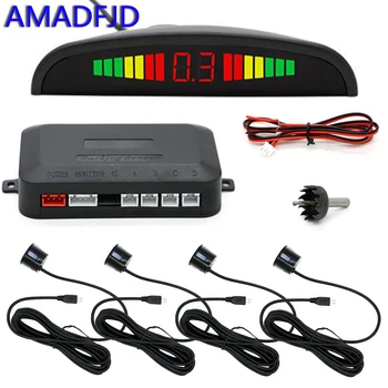 

Car Parking Sensor Kit With 4 Sensors LED Digital Display Reverse Backup Car Parking Radar Monitor Detector System Display