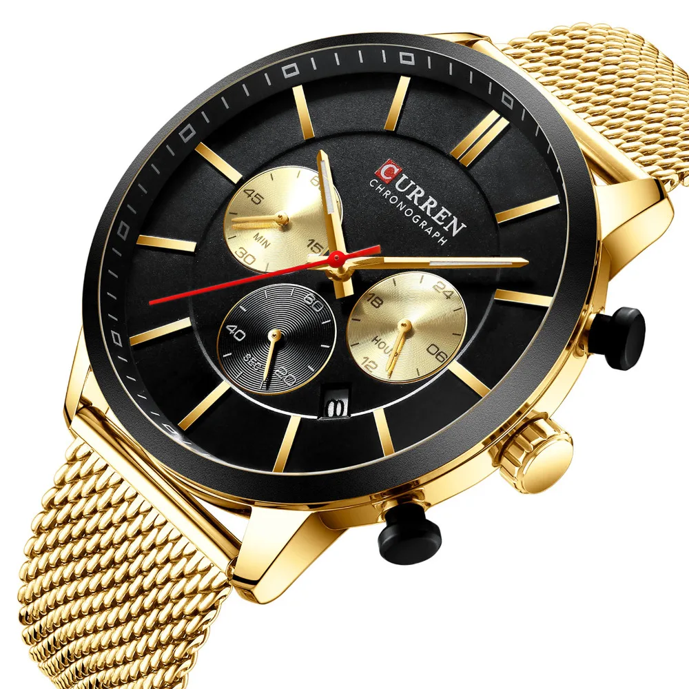 

Men Watch CURREN Men's Quartz Wristwatches Steel Clock Male Top Brand Luxury Reloj Hombres Military Wrist Watches with Calendar