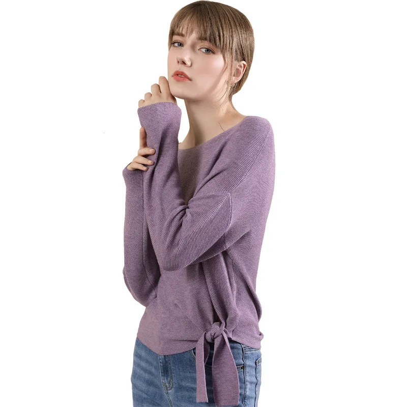 Solid elastic knit bat sleeve loose pullovers sweater shirts 2018 new long sleeve women autumn sweater Solid elastic knit bat sleeve loose pullovers sweater shirts 2018 new long sleeve women autumn sweater