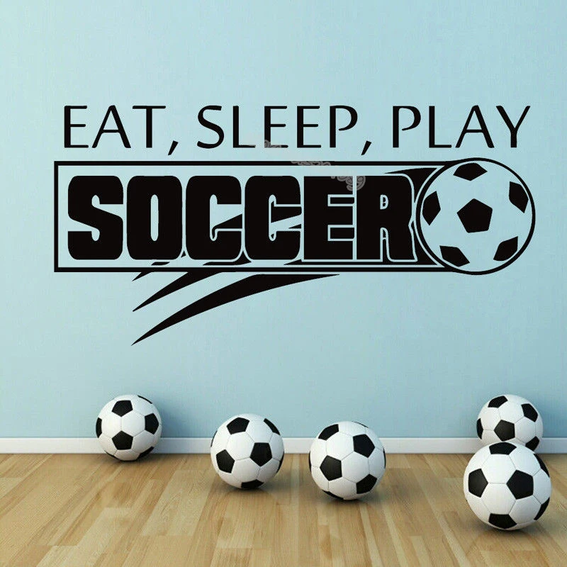 Eat Sleep play футбол виниловая наклейка на стену Футбол Спорт: топ с для комнаты